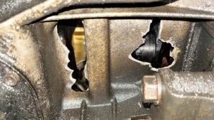 engine block with hole